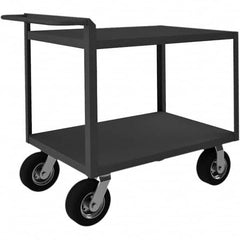 Mobile Utility Cart: Gray Gray, Pneumatic Casters, 2 Shelves