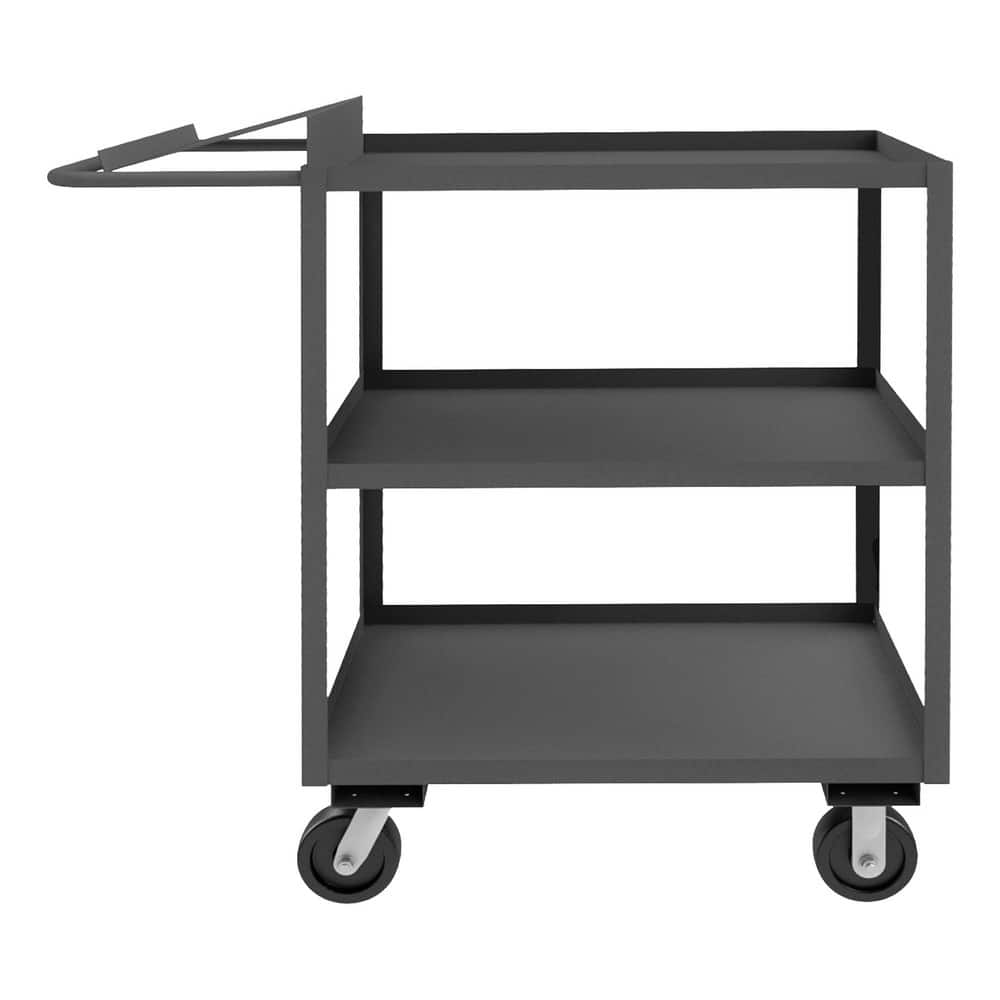 Order Picking Utility Cart: Steel, Gray Swivel, Phenolic Wheels