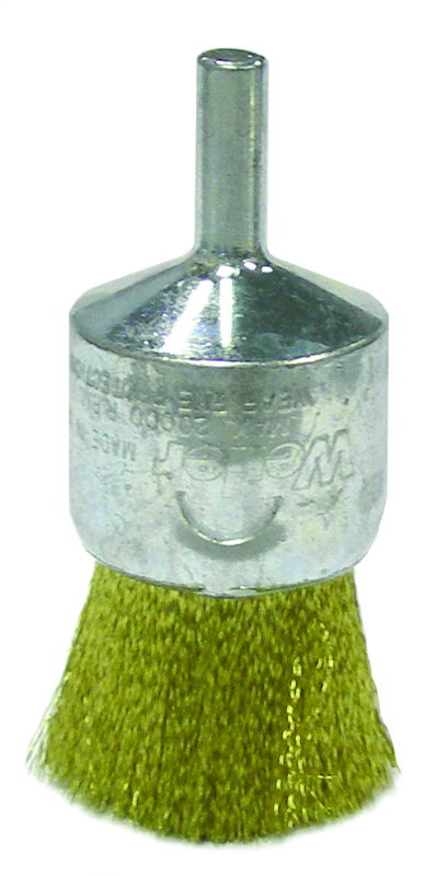 1" Crimped Wire End Brush - .005 Brass - Non-Sparking Wire Wheel - Benchmark Tooling