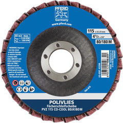 PFERD - Flap Discs; Abrasive Type: Coated ; Flap Disc Type: Compact ; Disc Diameter (Inch): 4-1/2 ; Abrasive Material: Ceramic Oxide ; Grit: 80 ; Attaching System: Arbor - Exact Industrial Supply