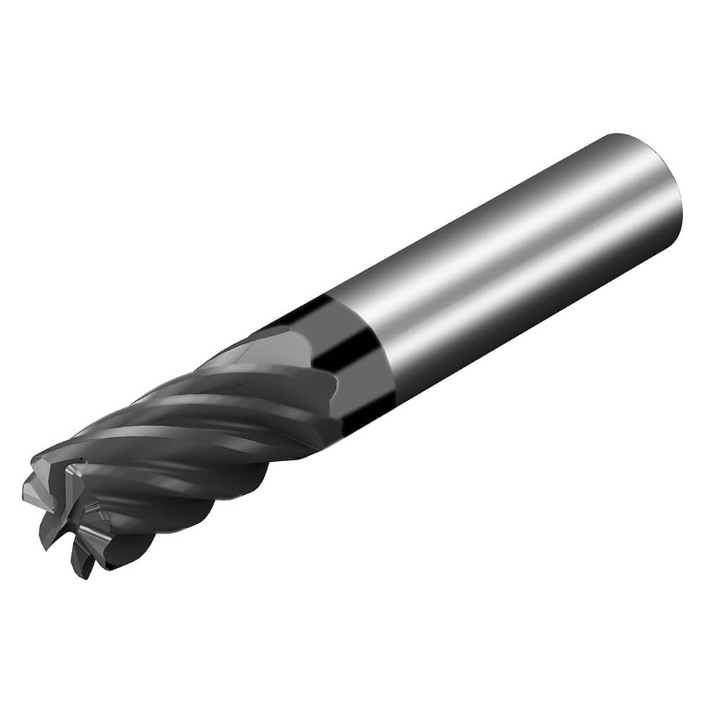 Sandvik Coromant - 3/4" Diam 7 Flute Solid Carbide 0.19" Corner Radius End Mill - Exact Industrial Supply