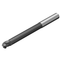 Sandvik Coromant - 3/8" Diam, 1/2" LOC, 3 Flute Solid Carbide Ball End Mill - Exact Industrial Supply