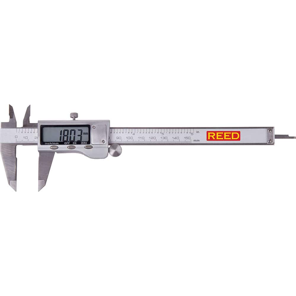 REED Instruments - Electronic Calipers; Minimum Measurement (mm): 0.00 ; Minimum Measurement (Decimal Inch): 0.0000 ; Maximum Measurement (Decimal Inch): 6 ; Maximum Measurement (mm): 150.00 ; Accuracy Plus/Minus (Decimal Inch): 0.0010 ; Accuracy Plus/Mi - Exact Industrial Supply