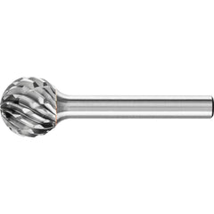 PFERD - SD-6, 5/8" Cut Diam, 1/4" Shank Diam, Carbide No End Cut Ball Burr - Exact Industrial Supply