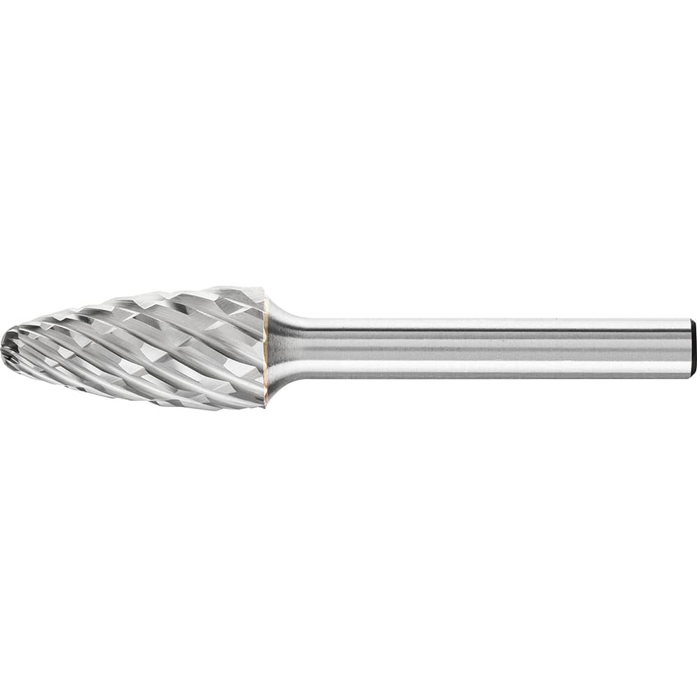 PFERD - SF-5, 1/2" Cut Diam, 1/4" Shank Diam, Carbide End Cut Tree with Radius End Burr - Exact Industrial Supply