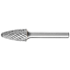 PFERD - SF-5, 1/2" Cut Diam, 1/4" Shank Diam, Carbide End Cut Tree with Radius End Burr - Exact Industrial Supply