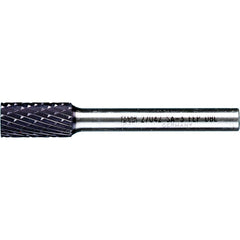 PFERD - SA-3, 3/8" Cut Diam, 1/4" Shank Diam, Carbide Double Cut Cylinder Burr - Exact Industrial Supply