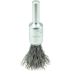 3/8″ Steel Fill Crimped Wire End Brush, .0118″ Steel Fill - Benchmark Tooling