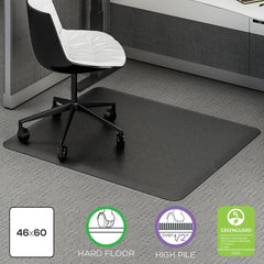 Deflect-o - Chair Mats; Style: Beveled Edge ; Shape: Rectangular ; Width (Inch): 60 ; Length (Inch): 46 ; Lip Cutout Size: No Lip (Inch) - Exact Industrial Supply