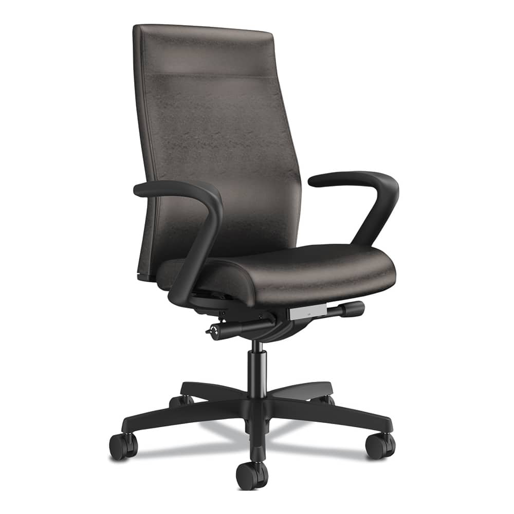 Hon - Swivel & Adjustable Office Chairs; Type: Mid-Back Chair ; Color: Black ; Seat Material: Fabric ; Height Range (Inch): 45 ; Depth (Inch): 28-1/2 ; Width (Inch): 28 - Exact Industrial Supply