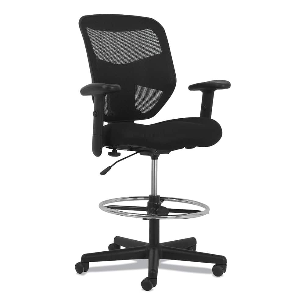 Basyx - Swivel & Adjustable Stools; Type: Task Stool ; Base Type: Nylon ; Overall Height: 50 ; Width (Inch): 28-1/2 ; Depth (Inch): 27-1/2 ; Seat Material: Mesh - Exact Industrial Supply