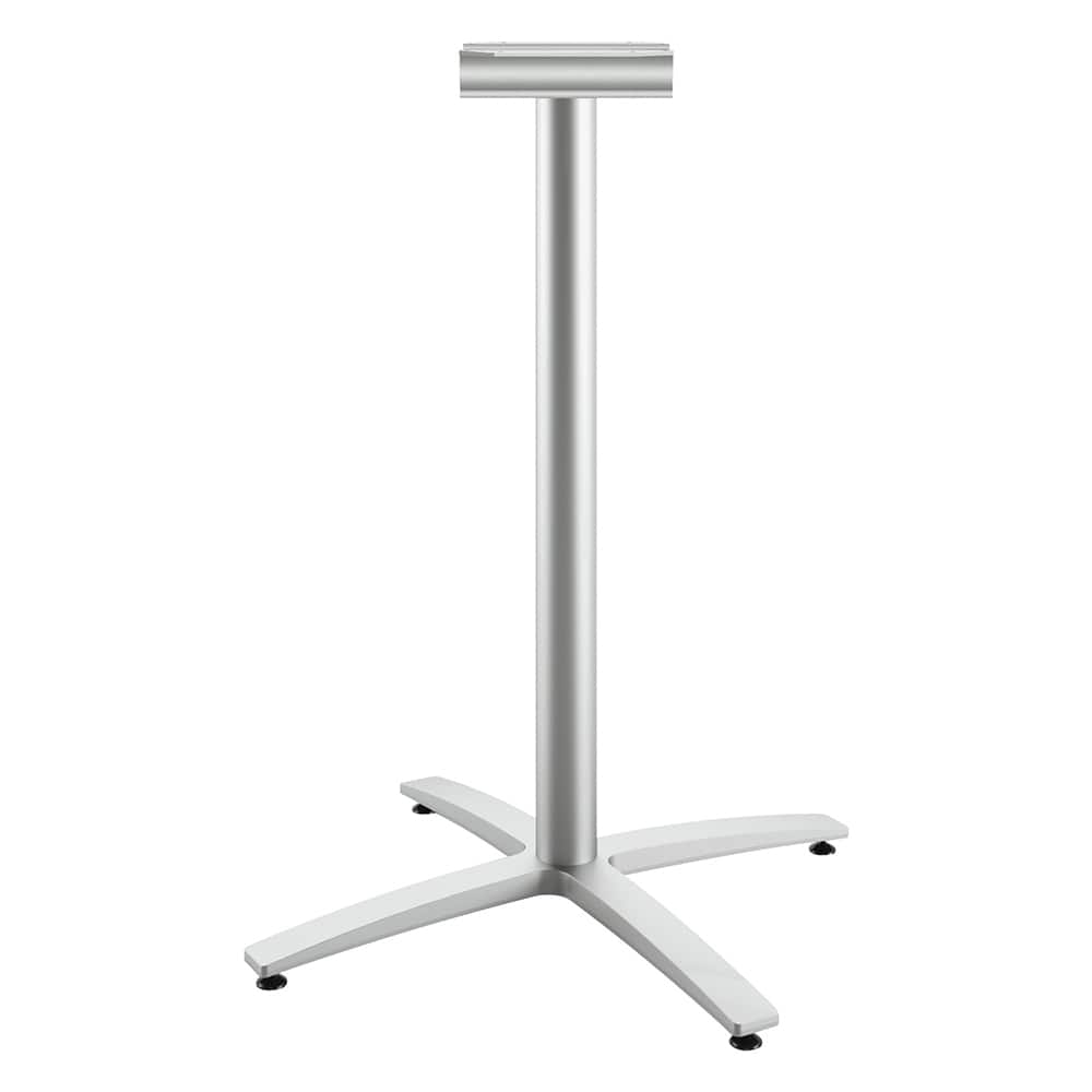 Hon - Stationary Tables; Type: Table Base ; Material: Cast Aluminum ; Color: Textured Silver ; Height (Inch): 41-1/8 ; Width (Inch): 26-3/16 ; Overall Width: 26 - Exact Industrial Supply