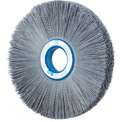 PFERD - Wheel Brushes; Outside Diameter (Inch): 10 ; Wire Type: Crimped; Round ; Fill Material: Nylon; Silicon Carbide ; Trim Length (Inch): 2-3/4 ; Filament Wire Diameter Range: 0.0200-0.0299 ; Maximum RPM: 3600.000 - Exact Industrial Supply