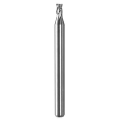 Square End Mill: 0.095'' Dia, 0.143'' LOC, 1/8'' Shank Dia, 1-1/2'' OAL, 4 Flutes, Solid Carbide Single End, Spiral Flute, Centercutting, RH Cut, RH Flute