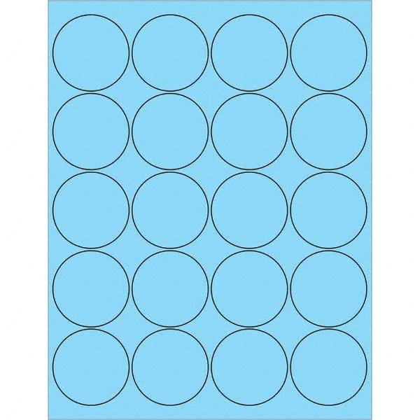 Tape Logic - Pack of (20), 100 Sheet 2" x 2" Pastel Blue Permanent Acrylic Laser Labels - Benchmark Tooling