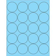 Tape Logic - Pack of (20), 100 Sheet 2" x 2" Pastel Blue Permanent Acrylic Laser Labels - Benchmark Tooling