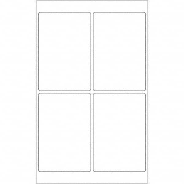 Tape Logic - Pack of (4), 100 Sheet Pieces of 4" x 6", White Permanent Acrylic Laser Labels - Benchmark Tooling