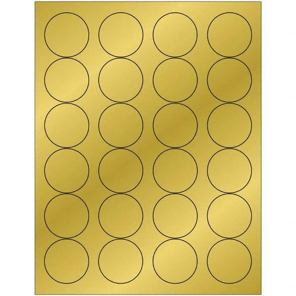 Tape Logic - Pack of (24), 100 Sheet 1.66" x 1-21/32" Gold Permanent Acrylic Laser Labels - Benchmark Tooling