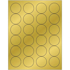 Tape Logic - Pack of (24), 100 Sheet 1.66" x 1-21/32" Gold Permanent Acrylic Laser Labels - Benchmark Tooling