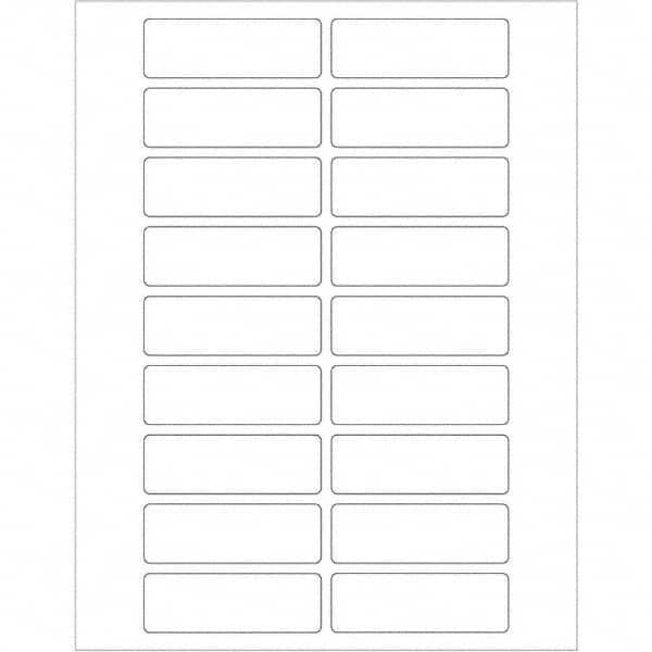 Tape Logic - Pack of 100 Sheets 3" x 1" White Polyester Weatherproof Labels, 18 Labels/Sheet - Benchmark Tooling