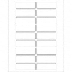 Tape Logic - Pack of 100 Sheets 3" x 1" White Polyester Weatherproof Labels, 18 Labels/Sheet - Benchmark Tooling