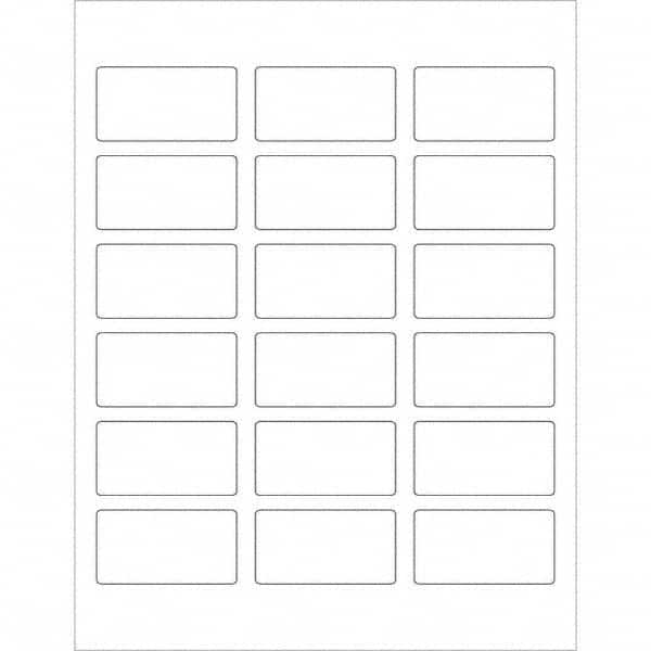 Tape Logic - Pack of (18), 100 Sheet 2-3/8" x 1-1/4" White Permanent Acrylic Laser Labels - Benchmark Tooling