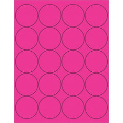 Tape Logic - Pack of (20), 100 Sheet 2" x 2" Fluorescent Pink Permanent Acrylic Laser Labels - Benchmark Tooling