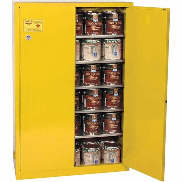 Eagle - Safety Cabinets Hazardous Chemical Type: Flammable and Combustible Liquids Color: Yellow - Benchmark Tooling