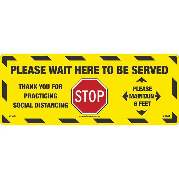 NMC - Adhesive Backed Floor Signs Message Type: COVID-19 Graphic Type: Stop Sign - Benchmark Tooling