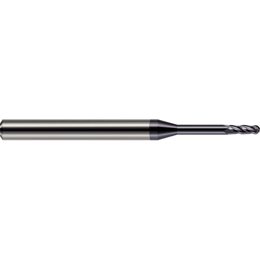 Harvey Tool - 0.025" Diam, 1.9mm LOC, 4 Flute Solid Carbide Ball End Mill