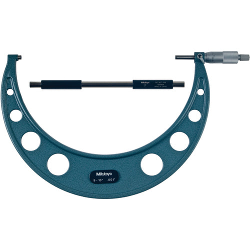 9″-10″ Measuring Range-0.001″ Graduation - Ratchet Thimble - Carbide Face - Outside Micrometer - Benchmark Tooling