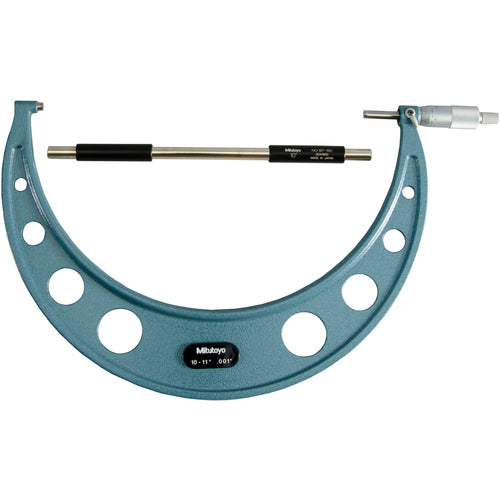 10″-11″ Measuring Range-0.001″ Graduation - Ratchet Thimble - Carbide Face - Outside Micrometer - Benchmark Tooling