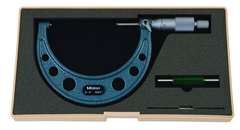 3 - 4'' Measuring Range - .0001 Graduation - Ratchet Thimble - Carbide Face - Outside Micrometer - Benchmark Tooling