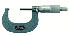 1 - 2'' Measuring Range - .0001 Graduation - Ratchet Thimble - Carbide Face - Outside Micrometer - Benchmark Tooling