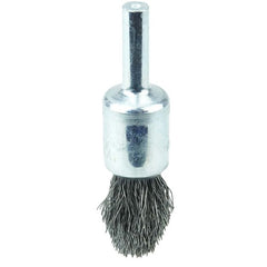 1/2″ Controlled Flare Crimped Wire End Brush, .0104″ Steel Fill - Benchmark Tooling