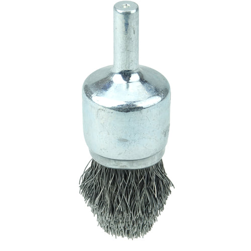 3/4″ Controlled Flare Crimped Wire End Brush, .0104″ Steel Fill - Benchmark Tooling