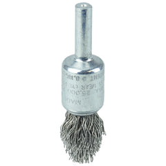 1/2″ Controlled Flare Crimped Wire End Brush, .020″ Stainless Steel Fill - Benchmark Tooling