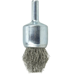 3/4″ Controlled Flare Crimped Wire End Brush, .0104″ Stainless Steel Fill - Benchmark Tooling