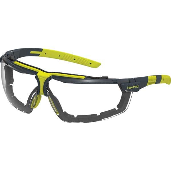 Safety Glass: Anti-Fog & Scratch-Resistant, Polycarbonate, Frameless, UV Protection Charcoal Frame, Single, Adjustable