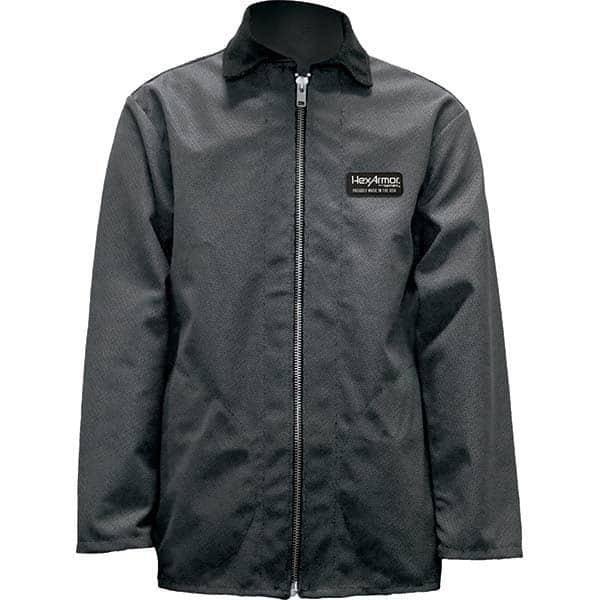 Rain & Chemical Resistant Jacket: Large, Gray, SuperFabric Zipper Closure