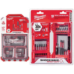 Milwaukee Tool - Power & Impact Screwdriver Bit Sets Point Type: Phillips; Slotted; Square; Torx Tool Type: Driver Bit - Benchmark Tooling