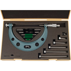 0-6″ Measuring Range-0.001″ Graduation - Ratchet Thimble - Carbide Face - Interchangeable Anvil Micrometer - Benchmark Tooling