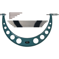 12″-18″ Measuring Range-0.001″ Graduation - Ratchet Thimble - Carbide Face - Interchangeable Anvil Micrometer - Benchmark Tooling