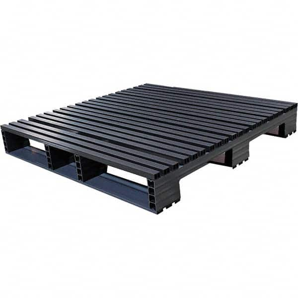 Custom Built Plastic Pallets - 45" Long x 45" & Wide x 6-1/2" High Plastic Pallet - 1,500 Lb Static Capacity, 500 Lb Dynamic Capacity, Black - Benchmark Tooling