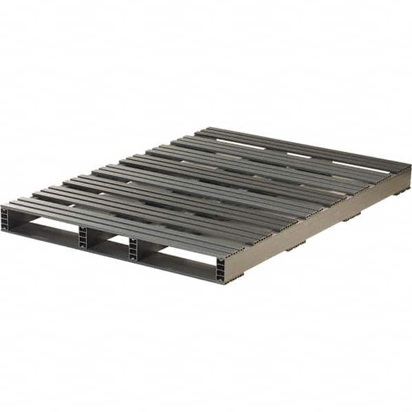 Custom Built Plastic Pallets - 60" Long x 42" & Wide x 4-1/2" High Plastic Pallet - 3,000 Lb Static Capacity, 750 Lb Dynamic Capacity, Black - Benchmark Tooling