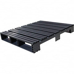 Custom Built Plastic Pallets - 48" Long x 40" & Wide x 6-1/2" High Plastic Pallet - 1,500 Lb Static Capacity, 500 Lb Dynamic Capacity, Black - Benchmark Tooling