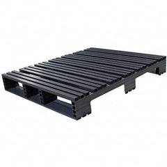 Custom Built Plastic Pallets - 48" Long x 42" & Wide x 6-1/2" High Plastic Pallet - 1,500 Lb Static Capacity, 500 Lb Dynamic Capacity, Black - Benchmark Tooling