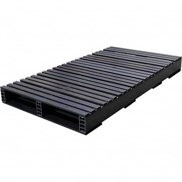 Custom Built Plastic Pallets - 27" Long x 51-1/2" & Wide x 4-1/2" High Plastic Pallet - 1,500 Lb Static Capacity, 500 Lb Dynamic Capacity, Black - Benchmark Tooling