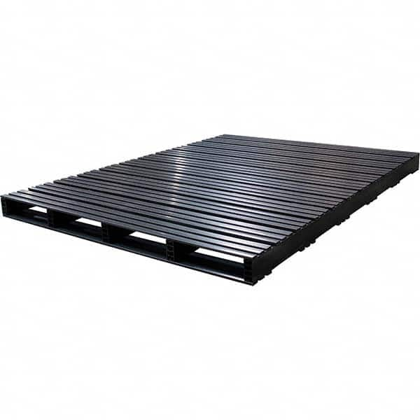 Custom Built Plastic Pallets - 60" Long x 80" & Wide x 4-1/2" High Plastic Pallet - 1,500 Lb Static Capacity, 500 Lb Dynamic Capacity, Black - Benchmark Tooling