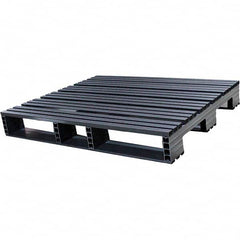 Custom Built Plastic Pallets - 40" Long x 48" & Wide x 6-1/2" High Plastic Pallet - 1,500 Lb Static Capacity, 500 Lb Dynamic Capacity, Black - Benchmark Tooling